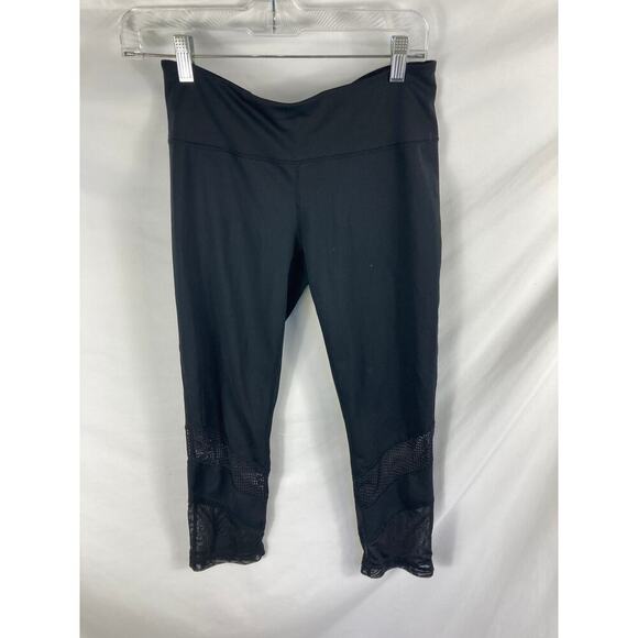 Zella Black Mesh Bottom Capri Legging Size Medium - Picture 1 of 3